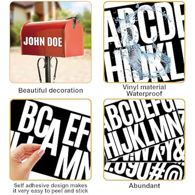 9 Sheets Self Adhesive Vinyl Letters Numbers Kit, Mailbox Numbers Sticker for Mailbox, Signs, Window, Door, Cars, Trucks, Home, Business, Address Number, lockers (3 Inch, White) - Image 3