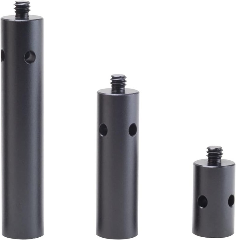 Nitze 15mm Rod with 1/4” Screw 1 Inch/2 Inches/3 Inches (3 pcs) Aluminum Alloy 15mm Rods wtih 1/4" Male to Female Threads - R15-1/4-KIT - Image 1