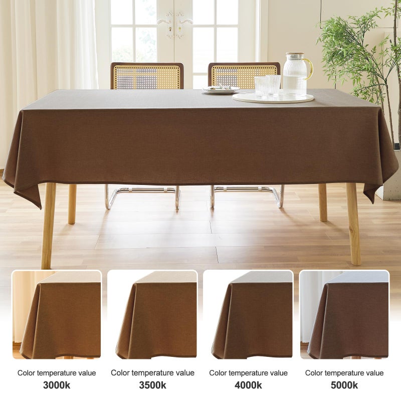 AUSSPVOCT Textured Tablecloth Rectangle 52x70 Water Resistant Spill-Proof Wipeable Fall Table Cloth Wrinkle Free Fabric Dining Table Cover for Kitchen Thanksgiving Party Farmhouse Decor - Image 3