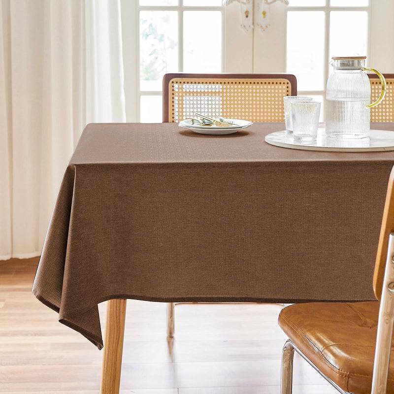 AUSSPVOCT Textured Tablecloth Rectangle 52x70 Water Resistant Spill-Proof Wipeable Fall Table Cloth Wrinkle Free Fabric Dining Table Cover for Kitchen Thanksgiving Party Farmhouse Decor - Image 1