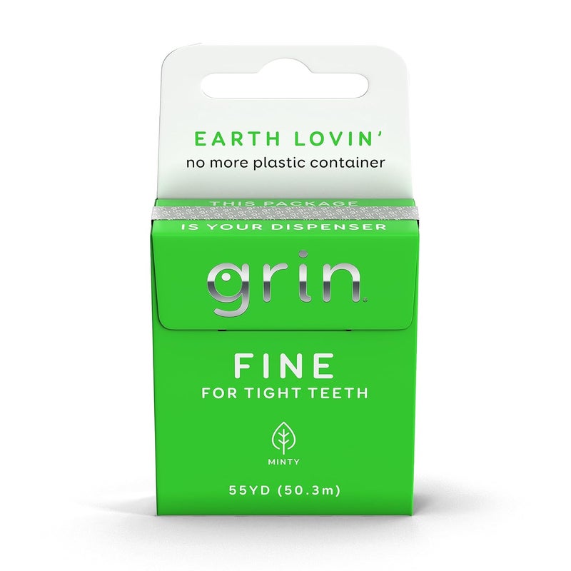 Grin Fine Dental Floss Box - Minty Flavor, 55 Yards (50.3m), Eco-Friendly Packaging - Image 1