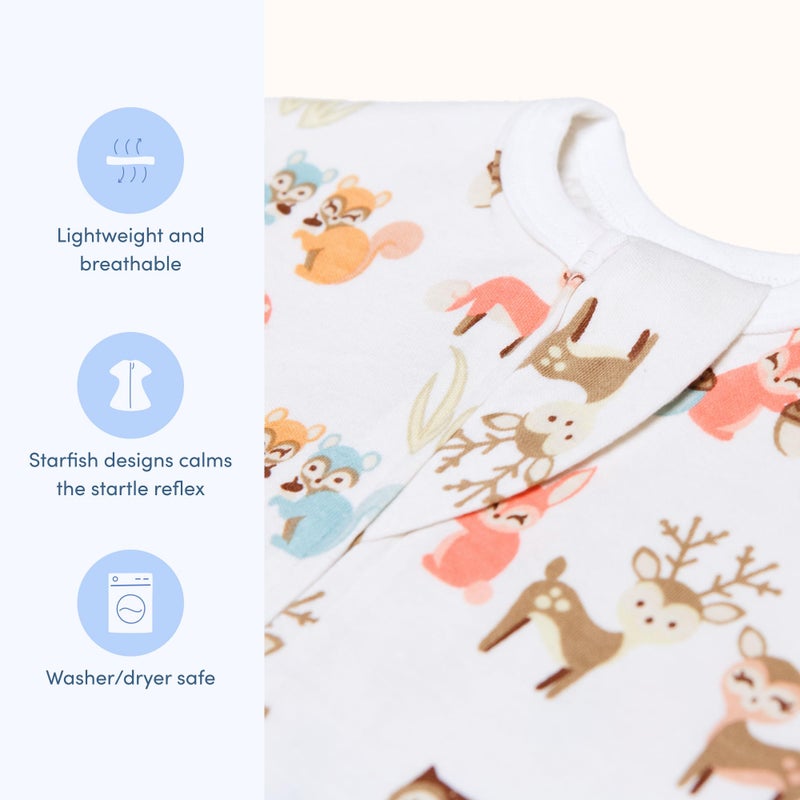 SleepingBaby Zipadee-Zip Transition Swaddle - Cozy Baby Swaddle Blanket with Zipper Convenience - Roomy Wearable Blanket for Easy Diaper Changes - Woodlands, Small (4-8 Month) - Image 3