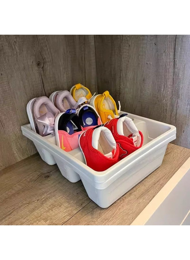 Baby Shoe Rack Storage Box Entrance Door Children's Shoes Home Small Space Saver Convenient Kid's Shoe Cabinet-Color:light Gray-New✔Can Put 3 Pairs  - Image 4