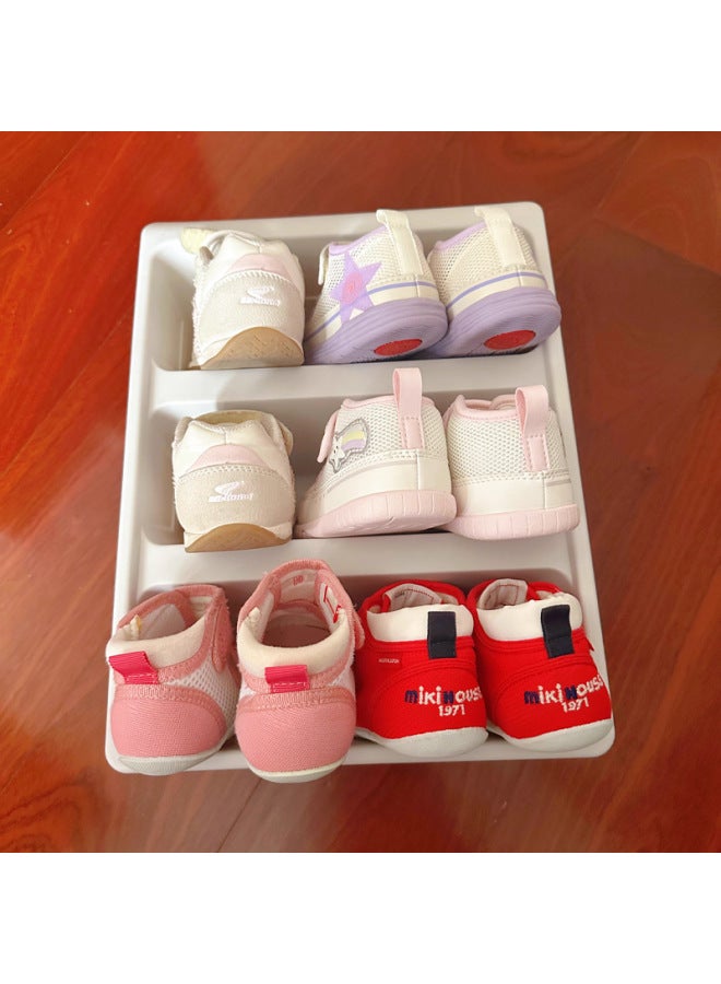 Baby Shoe Rack Storage Box Entrance Door Children's Shoes Home Small Space Saver Convenient Kid's Shoe Cabinet-Color:light Gray-New✔Can Put 3 Pairs  - Image 1
