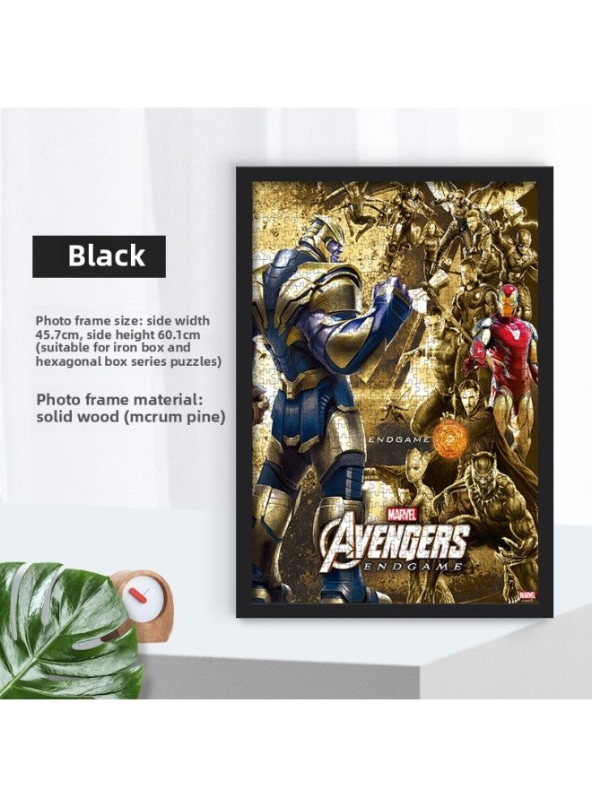 إطار صورة من الخشب الصلب مثبت على الحائط إطار صورة إبداعي معلق 500 قطعة 1000 قطعة لغز إطار صورة خاص إطار صورة خشبي رائع-اللون: صندوق حديد 1000 قطعة إطار صورة-أبيض - Image 1