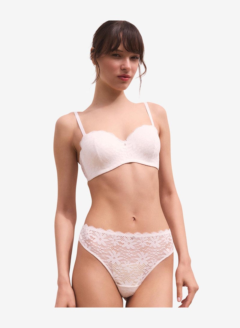 Penti Women Lotus Lace White Strapless Wired Bra - Image 5