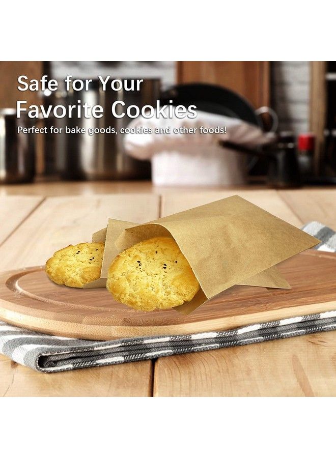 LazyMe Wax Paper Bags Glassine Bags 5X7 Inches Brown Paper Treat Cookie Bags Paper Cookie Sleeves Snack Bags (100 Pcs) - Image 4