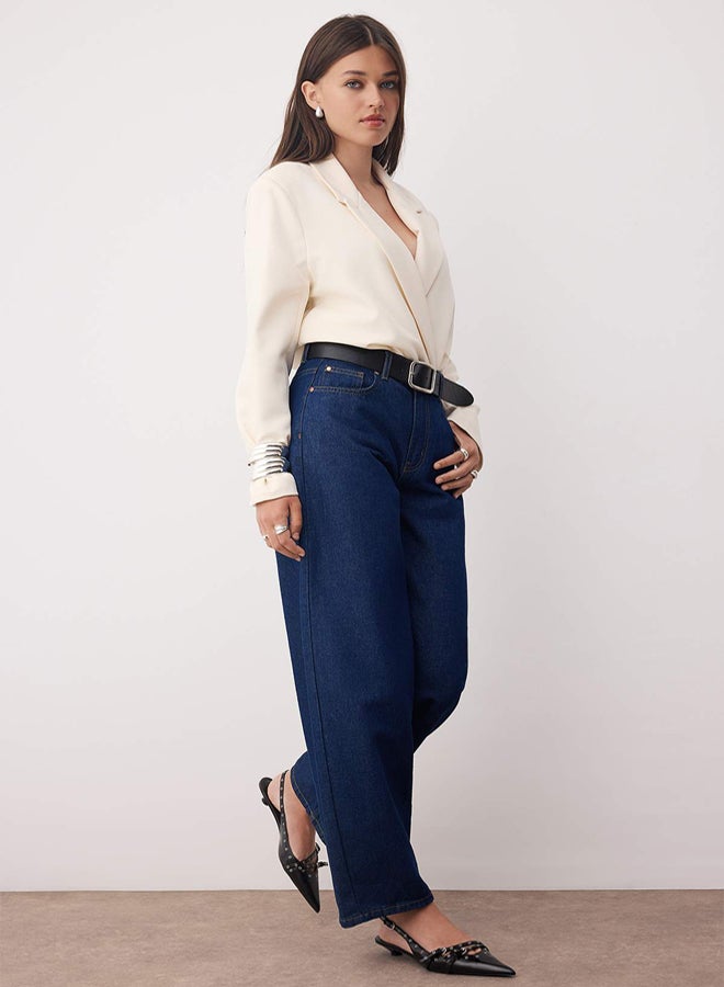 trendyol Blue High Waist Loose Cut Barrel Baggy Jeans - Image 2