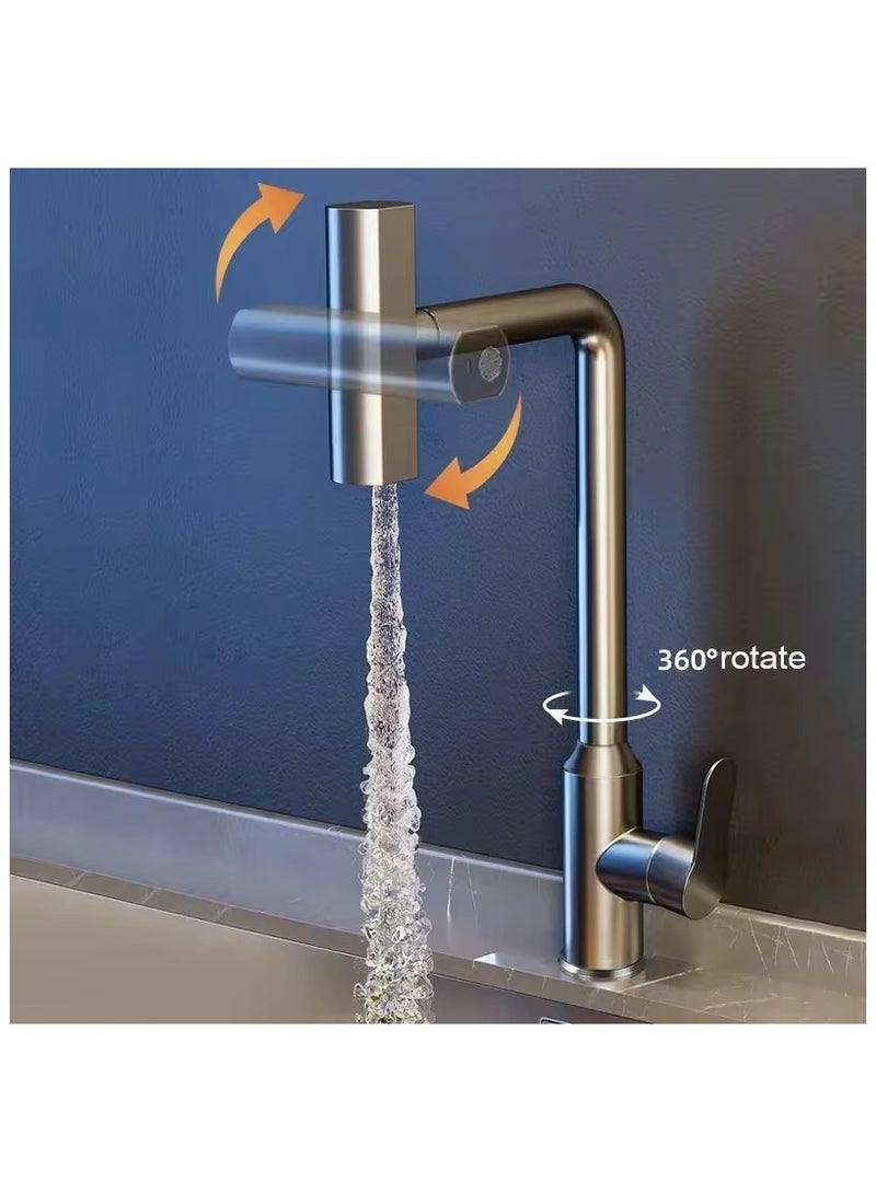 Kitchen Faucet With Two Hose 4 Function Waterfall Sink Faucet Single Handle For Kitchen Sink Modern Design Hot And Cold Tap  - Image 4