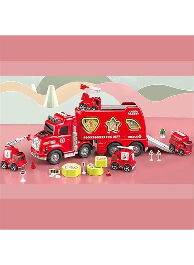 HOOKOR Toddler Fire Truck Toys for 3 4 5 6 Years Old Boys Girls,11 in 1 Friction Power Toys Fire Toy Trucks Push and Go Vehicles  Birthday Gifts - Image 2