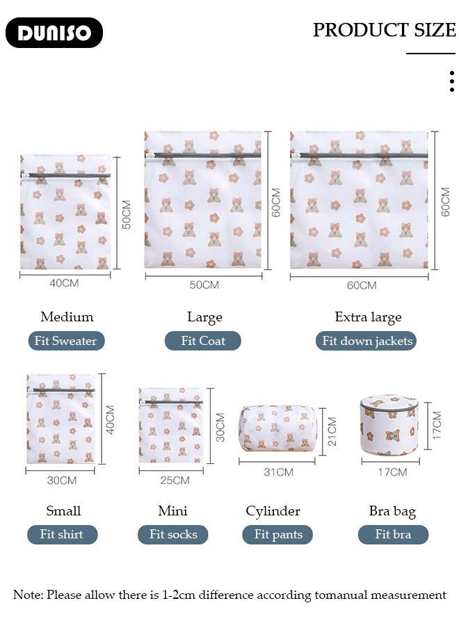 DUNISO 7PCS Mesh Laundry Bags, Thickened Washing Machine Bags for Delicates with Premium Zipper, Reusable Travel Storage Organizer Bag for Blouse, Bra, Hosiery, Stocking, Underwear - Image 4