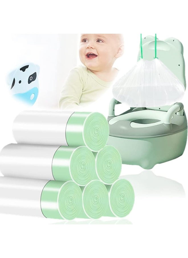Panxxsen Panxxsen 100 Pack Potty Chair Liners with Drawstring, Training Toilet Seat Potty Bags, Disposable Cleaning Bag for Kids Toddler Adults Pet Outdoors  - Image 1