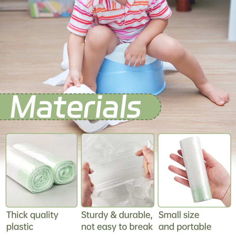 Panxxsen 100 Pack Potty Chair Liners with Drawstring,Training Toilet Seat Potty Bags,Disposable Cleaning Bag for Kids Toddler Adults Pet Outdoors(44 x 24 cm) - Image 3