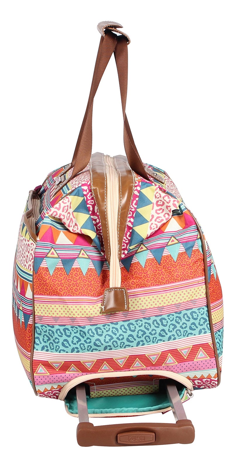 Lily Bloom Pattern 22 Inch Duffel Bag with 2-Rolling Wheels, Weekender Overnight Travel Lightweight Carry-On Suitcase For Women - Image 2