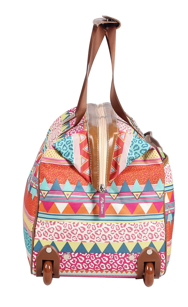 Lily Bloom Pattern 22 Inch Duffel Bag with 2-Rolling Wheels, Weekender Overnight Travel Lightweight Carry-On Suitcase For Women - Image 3