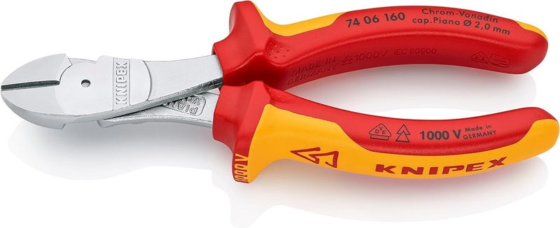 Knipex VDE High-Leverage Diagonal Cutter 74 06 160 - 160mm - Image 1