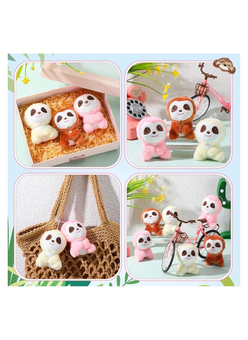 KASTWAVE Mini Sloth Stuffed Animal, 6 Pcs 4 Inch Sloth Stuffed Animal Plush Toys for Jungle Safari Zoo Themed Birthday Party Supplies Kindergarten Teacher Student Achievement Award, Baby Shower Gifts  - Image 4