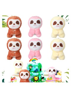 KASTWAVE Mini Sloth Stuffed Animal, 6 Pcs 4 Inch Sloth Stuffed Animal Plush Toys for Jungle Safari Zoo Themed Birthday Party Supplies Kindergarten Teacher Student Achievement Award, Baby Shower Gifts  - Image 1