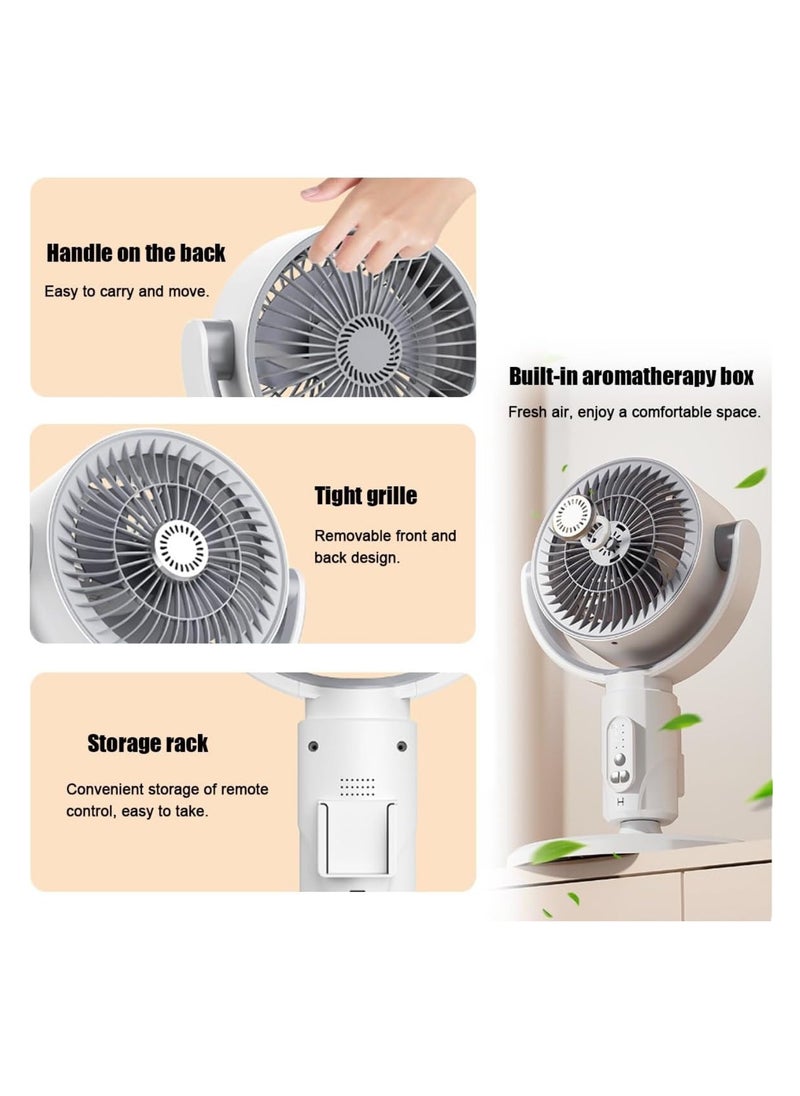 DIGI CORE - Silent Tower Fan With Remote Control Powerful Fan 360 Circulation Quiet And Powerful Floor Fan Smart Oscillating Fan Portable 5 Wind Speeds 8 Speed Intelligent Timing Adjustable Height Standing Fan - Image 1