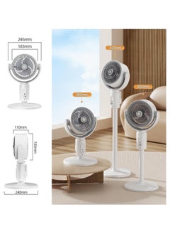 DIGI CORE Silent Tower Fan With Remote Control Powerful Fan 360 Circulation Quiet And Powerful Floor Fan Smart Oscillating Fan Portable 5 Wind Speeds 8 Speed Intelligent Timing Adjustable Height Standing Fan  - Image 5