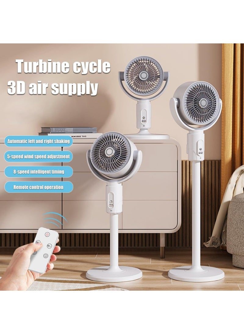 DIGI CORE - Silent Tower Fan With Remote Control Powerful Fan 360 Circulation Quiet And Powerful Floor Fan Smart Oscillating Fan Portable 5 Wind Speeds 8 Speed Intelligent Timing Adjustable Height Standing Fan - Image 1
