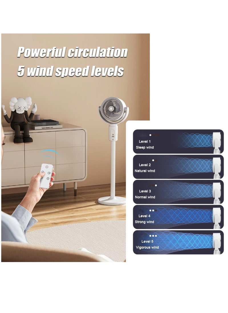DIGI CORE - Silent Tower Fan With Remote Control Powerful Fan 360 Circulation Quiet And Powerful Floor Fan Smart Oscillating Fan Portable 5 Wind Speeds 8 Speed Intelligent Timing Adjustable Height Standing Fan - Image 1