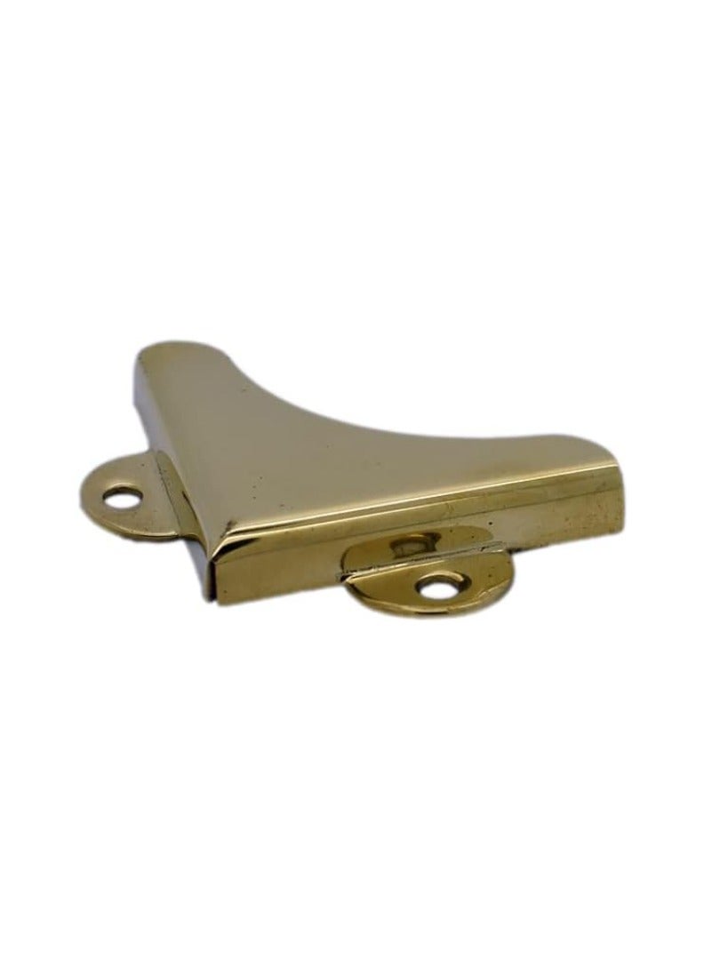 KNP Mirror Corner Clip Mirror Corner Brackets Wall mounting Gyms Bathrooms Angle Bracket Mirror Hanging Kit (Brass Plated) 4 Pcs - Image 1