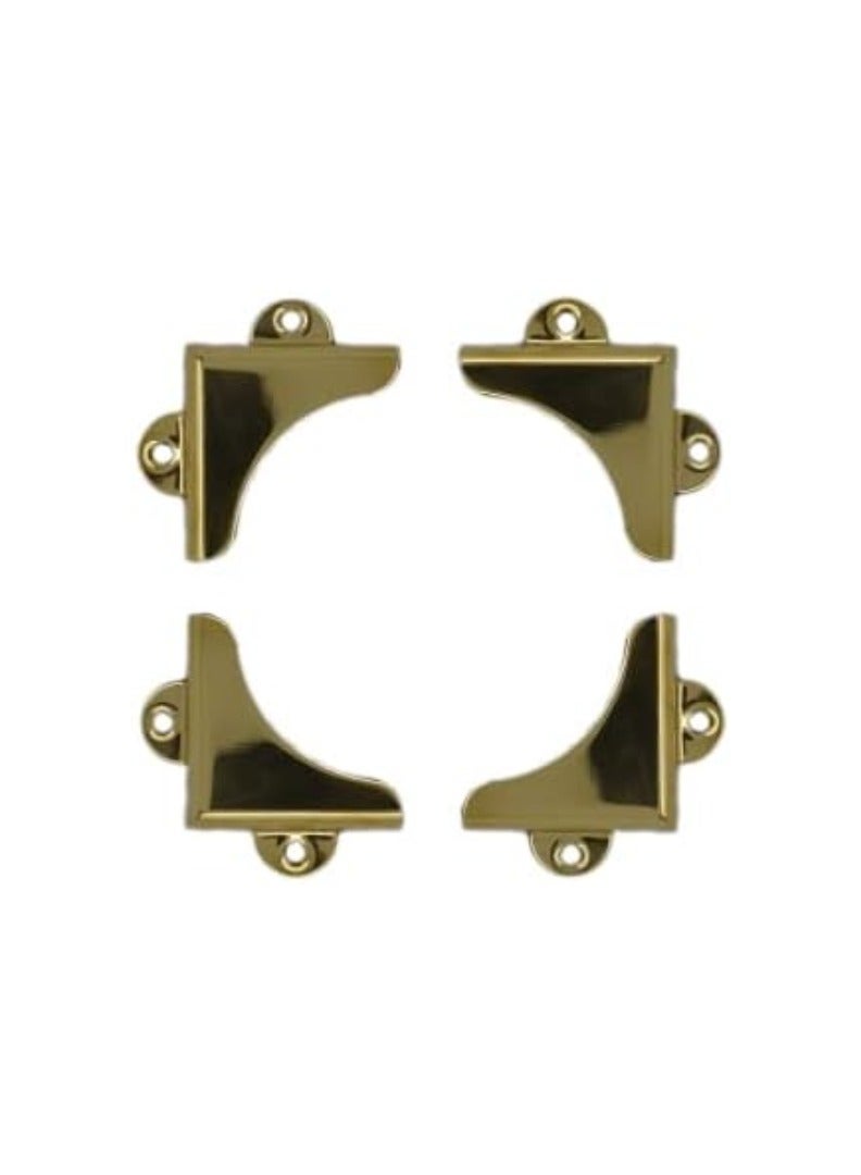 KNP Mirror Corner Clip Mirror Corner Brackets Wall mounting Gyms Bathrooms Angle Bracket Mirror Hanging Kit (Brass Plated) 4 Pcs - Image 2