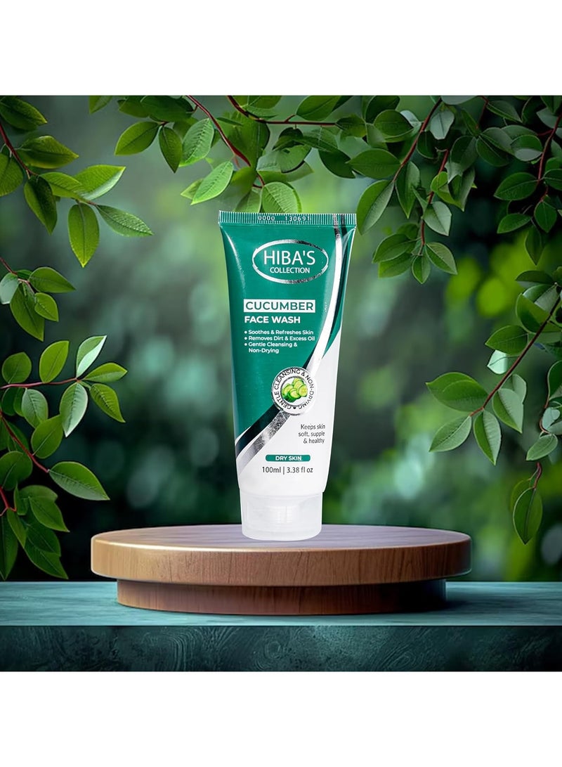 هيبا'ز كوليكشن غسول الوجه بالخيار للبشرة الجافة، يحافظ على البشرة ناعمة ولينة وصحية 100 مل 3.38 أونصة سائلة - Image 3