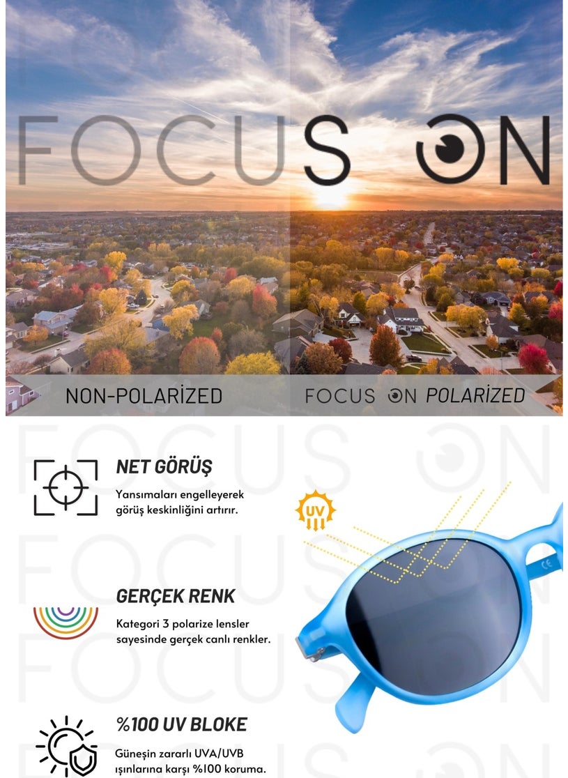 Focus On 2-5 Years Old Blue Polarized Children's Sunglasses  - Image 2
