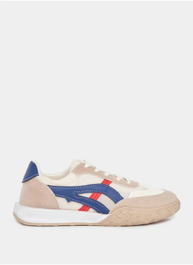 Styli Contrast Panelled Lace Up Sneakers