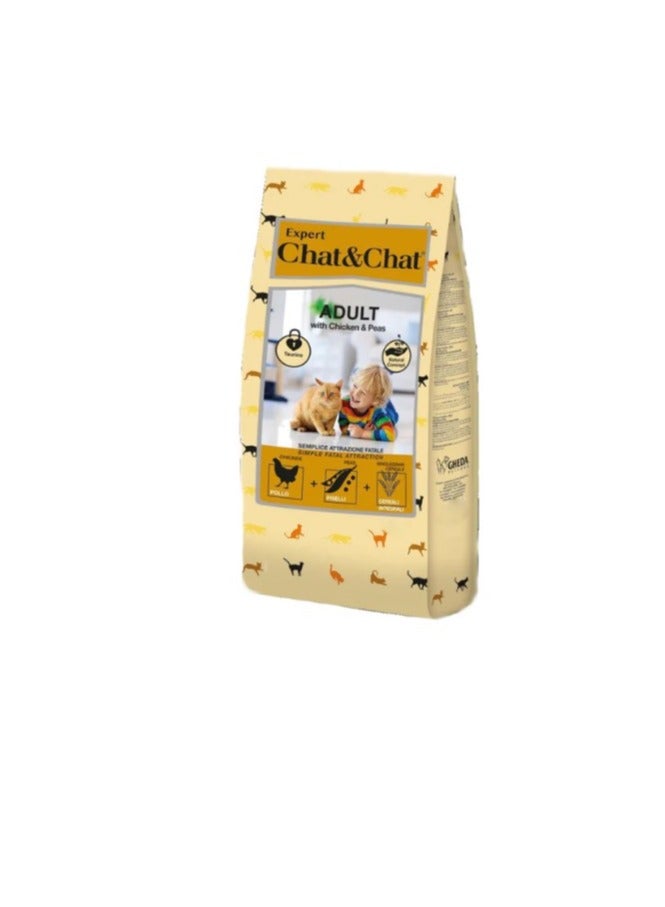 Chat & Chat Expert Dry Food with Chicken & Peas for Adult Cats 2kg