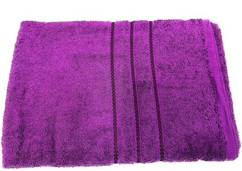 Bombay Dyeing Flora Large Size Bath Towel (Purple) - Image 1