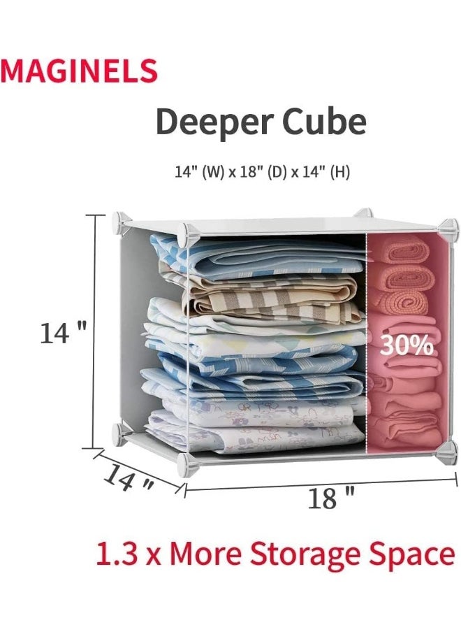 Generic SUPAAR Portable new Closet Clothes Wardrobe Bedroom Armoire Storage Organizer With Hanging Section, Capacious & Sturdy, 12 cabinets full white color (2 Hangers & 10 Cubes) (16 cube storage cabinet)  - Image 5
