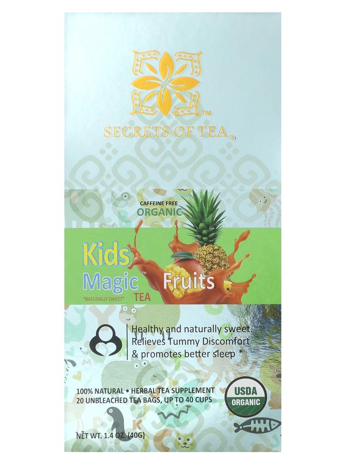 Kids Magic Tea Caffeine Free Fruits 20 Unbleached Tea Bags 1.4 oz (40 g)