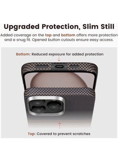 PITAKA pitaka for iPhone 16 Pro Max Case Compatible with MagSafe, Thin & Light Case iPhone 16 Pro Max with a Caseless Feel, 1500D Aramid Fiber Woven [Tactile Woven Case-Sunset]  - Image 2