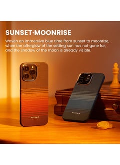 PITAKA pitaka for iPhone 16 Pro Max Case Compatible with MagSafe, Thin & Light Case iPhone 16 Pro Max with a Caseless Feel, 1500D Aramid Fiber Woven [Tactile Woven Case-Sunset]  - Image 3