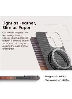 PITAKA pitaka for iPhone 16 Pro Max Case Compatible with MagSafe, Thin & Light Case iPhone 16 Pro Max with a Caseless Feel, 1500D Aramid Fiber Woven [Tactile Woven Case-Sunset]  - Image 5