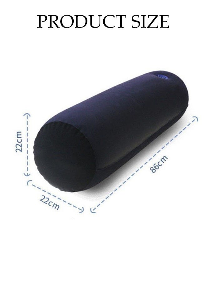 وسادة قابلة للنفخ، وسائد سفر لجانب النائم، وسادة قطنية محمولة، وسادة أسطوانية عنقية دائرية للتعانق أثناء النوم، مزودة بمضخة هواء يدوية، مناسبة للأسرة، الأرائك، السفر، التخييم، 22*86 سم - Image 2