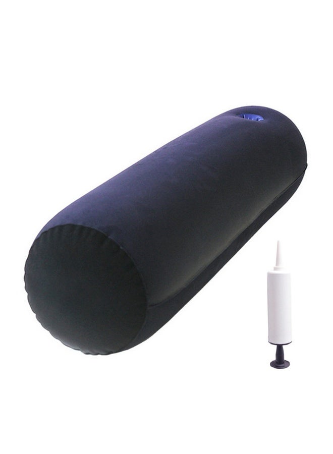 وسادة قابلة للنفخ، وسائد سفر لجانب النائم، وسادة قطنية محمولة، وسادة أسطوانية عنقية دائرية للتعانق أثناء النوم، مزودة بمضخة هواء يدوية، مناسبة للأسرة، الأرائك، السفر، التخييم، 22*86 سم - Image 1