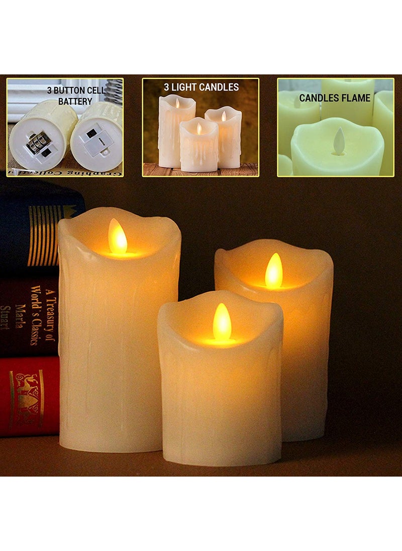 Infispace Infispace® Small Flame-Less LED Candle with 9 Battery (6 x 7 x 9 cm)- (Set of 3)  - Image 2
