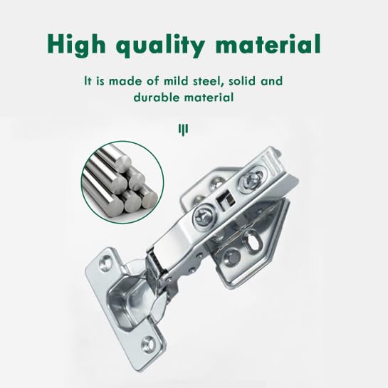 Volo Volo European Style Steel Clipon Soft Close Concealed Cabinet Hinges Pack of 1 Set 0 Crank Full Overlay  - Image 5