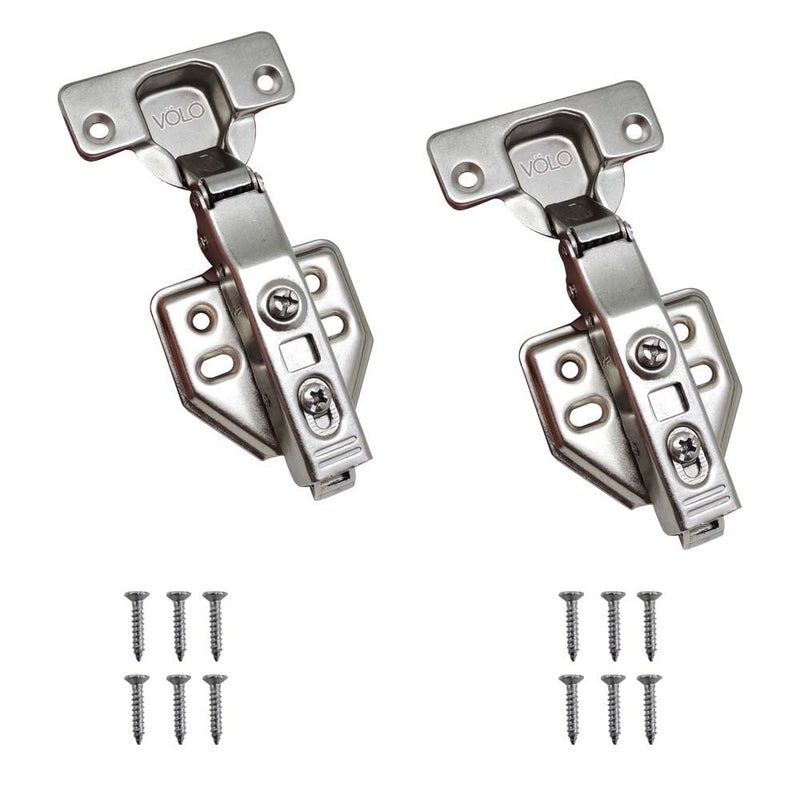 Volo Volo European Style Steel Clipon Soft Close Concealed Cabinet Hinges Pack of 1 Set 0 Crank Full Overlay  - Image 1