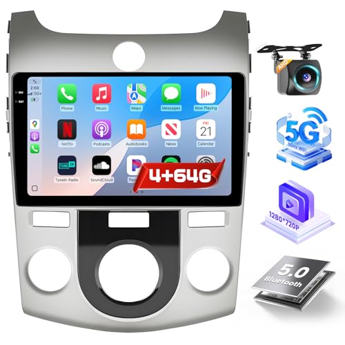 Roinvou 4+64G Android 15 Radio for Kia Forte Cerato K3 2008-2012 (Manual A/C), 9" Touchscreen Car Stereo Wireless CarPlay/Android Auto, 5GHz WiFi, Bluetooth 5.0, EQ, GPS, 1280 * 720, Backup Camera - Image 1