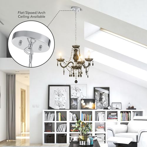 Luvkczc Black Chandelier Small Crystal Chandeliers Lighting Mini Acrylic Chandelier 3 Light Modern Pendant Light Fixtures for Restaurant, Bar, Dining Room, Bathroom - Image 5