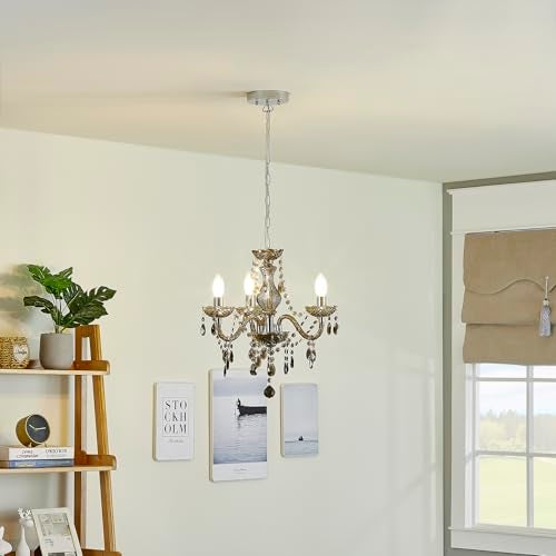 Luvkczc Black Chandelier Small Crystal Chandeliers Lighting Mini Acrylic Chandelier 3 Light Modern Pendant Light Fixtures for Restaurant, Bar, Dining Room, Bathroom - Image 2