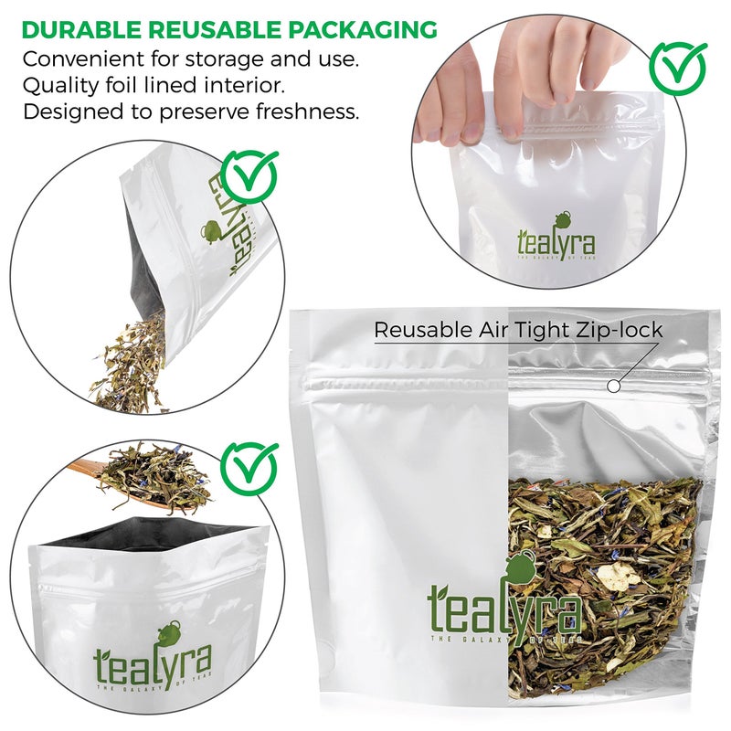 Tealyra - White Coconut Cream - Premium White Tea with Coconut Chips Blend - Loose Leaf Tea - High in Antioxidants - Caffeine Level Low - All Natural Ingredients - 200g (7-ounce) - Image 2