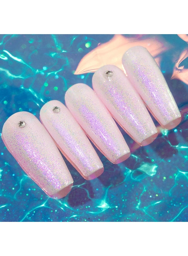 رارچسم طلاء أظافر جل لامع بلون لؤلؤي بنفسجي طلاء أظافر جل لامع بلون صدفي جل أظافر لامع شفاف لامع يحتاج إلى معالجة بمصباح أظافر LED بالأشعة فوق البنفسجية قطعة واحدة، 7.5 مل مانيكير DZ05 - Image 3