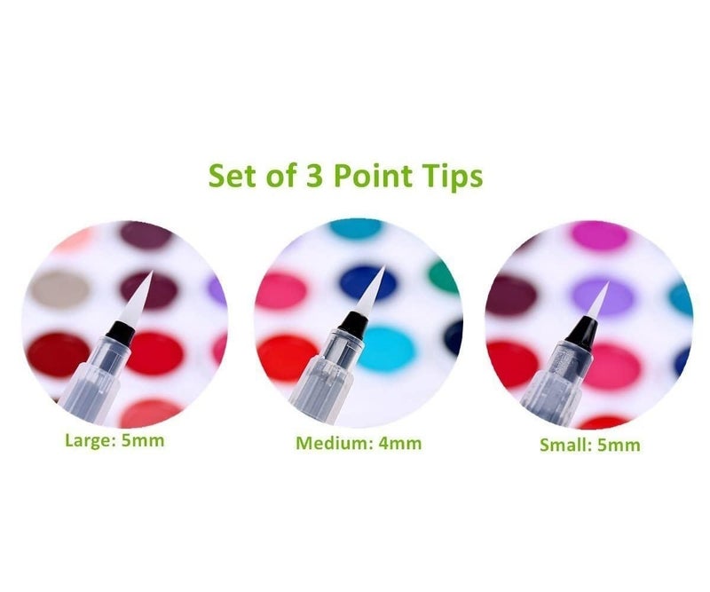 deziine ?30Pcs Water Coloring Brush Pens Portable Brush Pencil Soft Watercolor Brush Pen For Beginner Painting Drawing Art Supplies Pointed Head, Ink black - Image 5