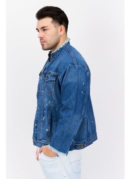 Wrangler Men Mock Neck Solid Long Sleeves Jacket Shirt, Blue  - Image 2
